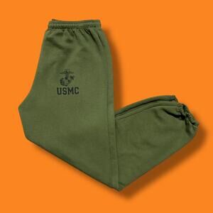 Vintage USMC Sweatpants Olive Green Military Jogger Pants 90s Large Mens